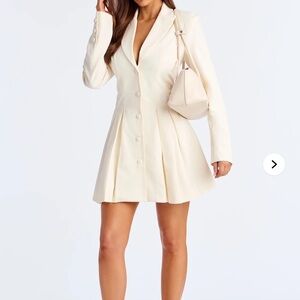 Elegant Cream Blazer Dress
